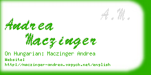 andrea maczinger business card